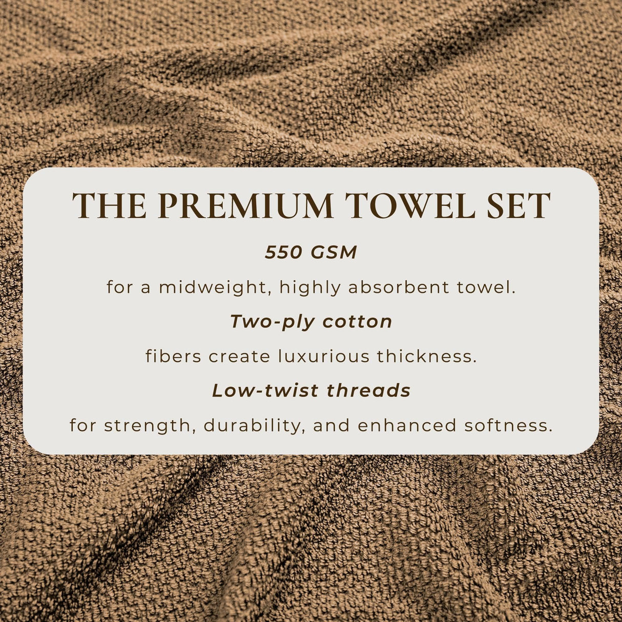 Cotton textured bath towel set - acacia collection