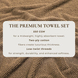Cotton textured bath towel set - acacia collection