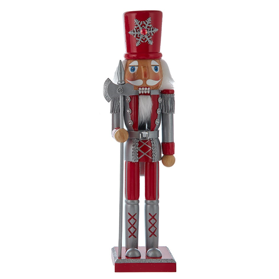 Red & Silver Nutcracker - 15" - Soldier