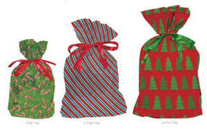 Wrap In A Hurry Pull String Gift Bag 6 piece Assortment - Style 1