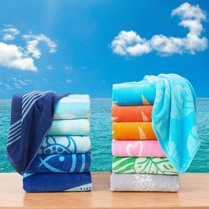 Cotton Velour Beach Towels 2-Pack - Maui Collection