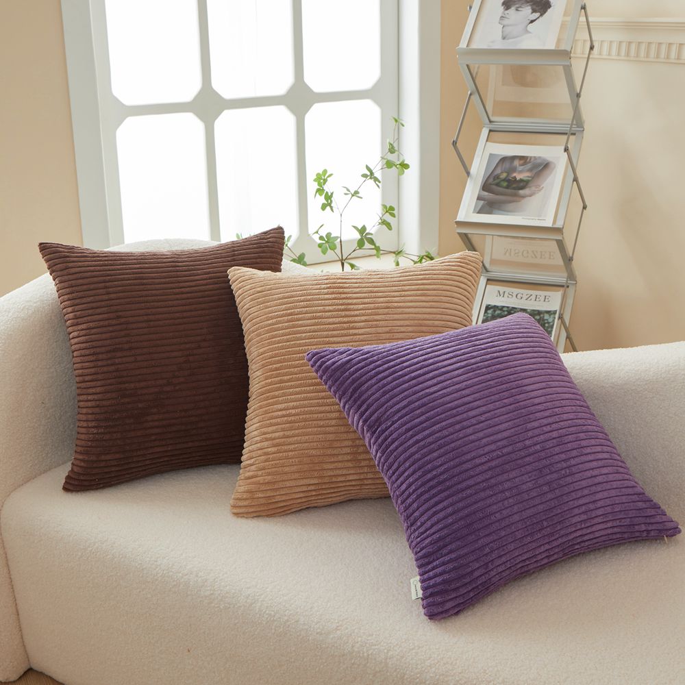 Set of 2  Stripe Throw Pillow (With 450g Inserts) 7 colors options size 18"x18"