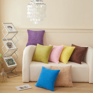 Set of 2  Stripe Throw Pillow (With 450g Inserts) 7 colors options size 18"x18"
