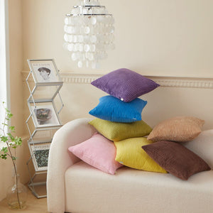 Set of 2  Stripe Throw Pillow (With 450g Inserts) 7 colors options size 18"x18"