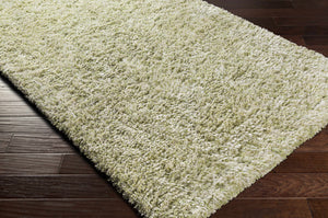 Marao Solid Grass Green Plush Rug - Clearance