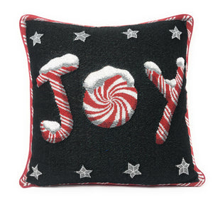 DaDa Bedding Set of 8 Pieces Peppermint Joy Holiday Table Tapestry - 4 Placemats, 2 Table Runners, 2 Throw Pillow Covers (12904)