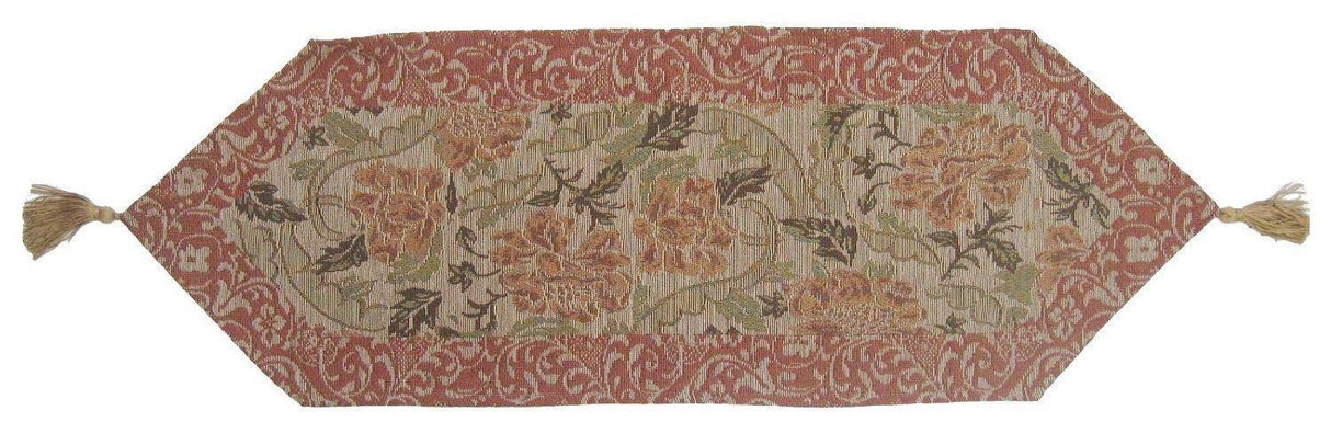 DaDa Bedding Floral Nature Garden Beige Orange Spices Tapestry Table Runner (10072)