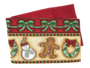 Gingerbread Snowman Holiday Woven Tapestry Dining Table Runner (12917)