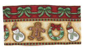 Gingerbread Snowman Holiday Woven Tapestry Dining Table Runner (12917)