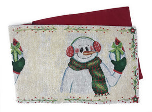 Magical Snowman Holiday Woven Tapestry Dining Table Runner (9733)