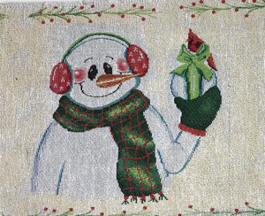 Magical Snowman Holiday Woven Tapestry Dining Table Runner (9733)