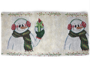 Magical Snowman Holiday Woven Tapestry Dining Table Runner (9733)