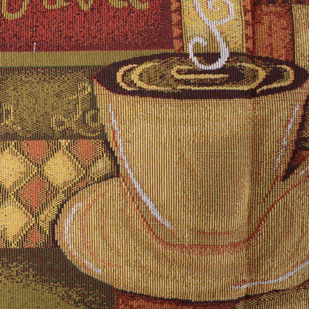 DaDa Bedding Smell of Coffee Cup Latte Java Brown Tapestry Table Runner Cloth (9912)