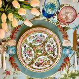 Jasmine Blue Round Faux Leather Placemats