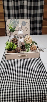Gingham Check Yarn Dyed Table Runner