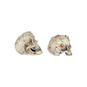 Tabletop Jewel Encrusted Skulls Set of 2