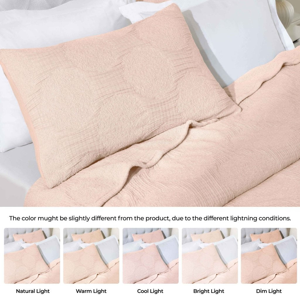 Tanta Cotton Medium Weight Textured Modern Circles Woven Coverlet - Coverlet by Superior Brand