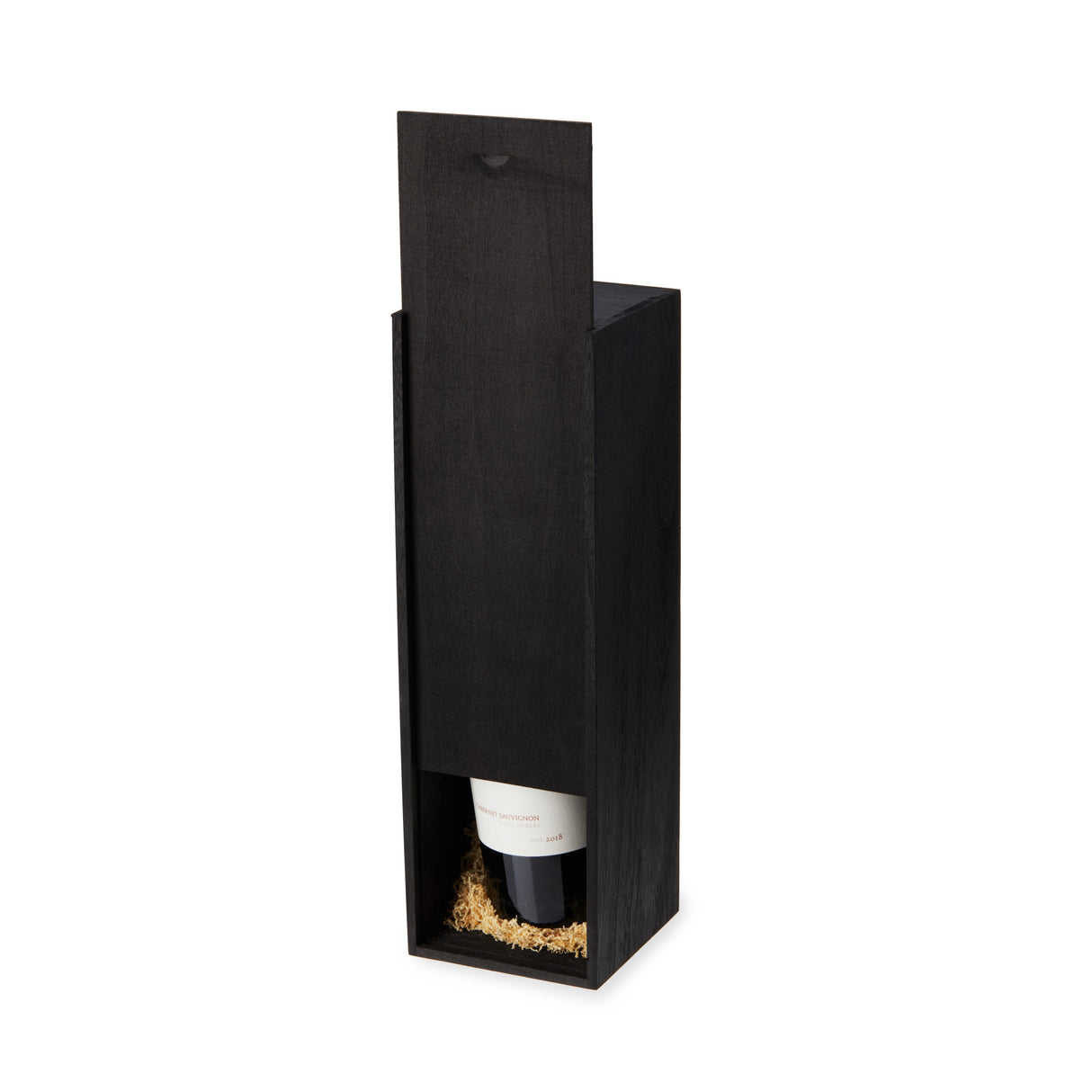 Black 1-bottle wooden wine box by twine living