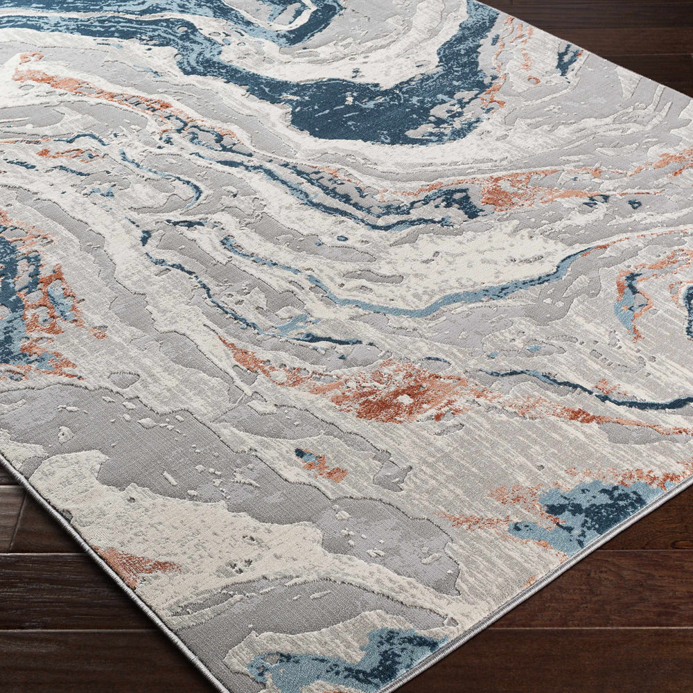 Tayport Blue Marble Rug - Clearance