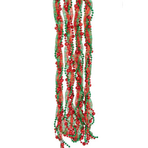 Plaid Ribbon Bead Garland - 9 Feet