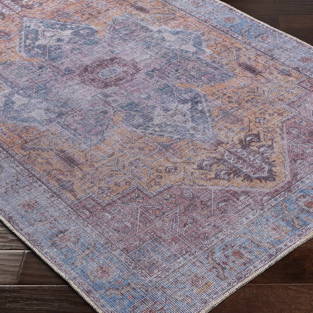 Otaki Purple & Brown Washable Area Rug - Clearance
