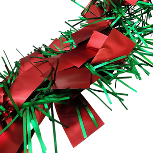 12 foot 4 Ply Luxury Matte Tinsel Garland - Red/Green