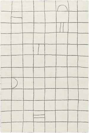 Tanya Pearl White Grid Wool Rug