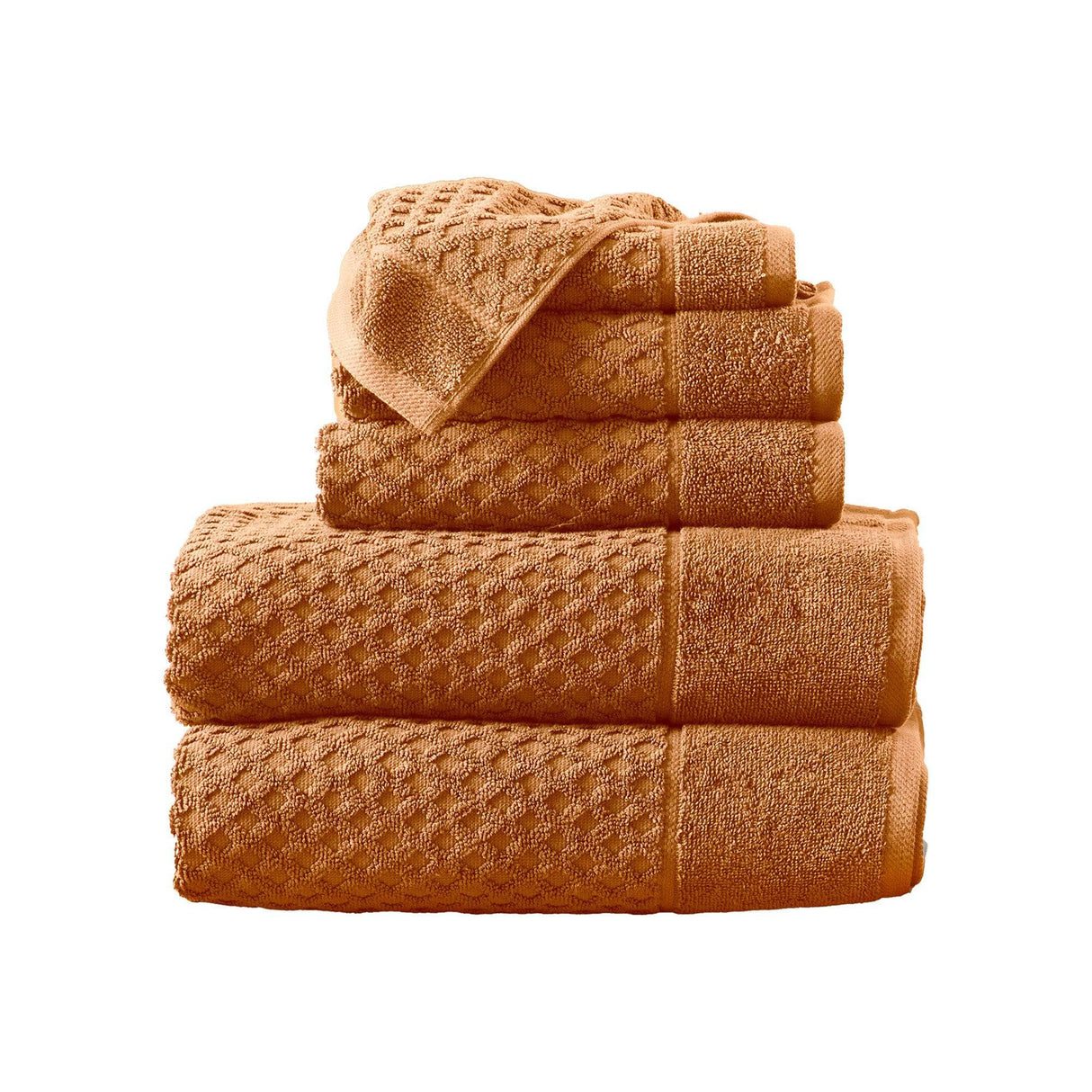 Cotton diamond waffle weave bath towel set - grayson collection