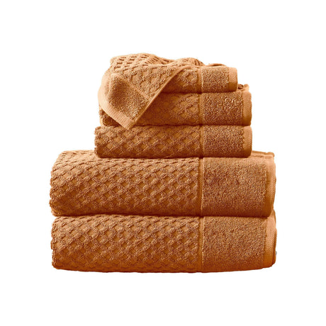 Cotton diamond waffle weave bath towel set - grayson collection