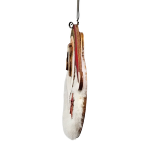 Fuzzy Wooden Santa Ornament - 4 Inches