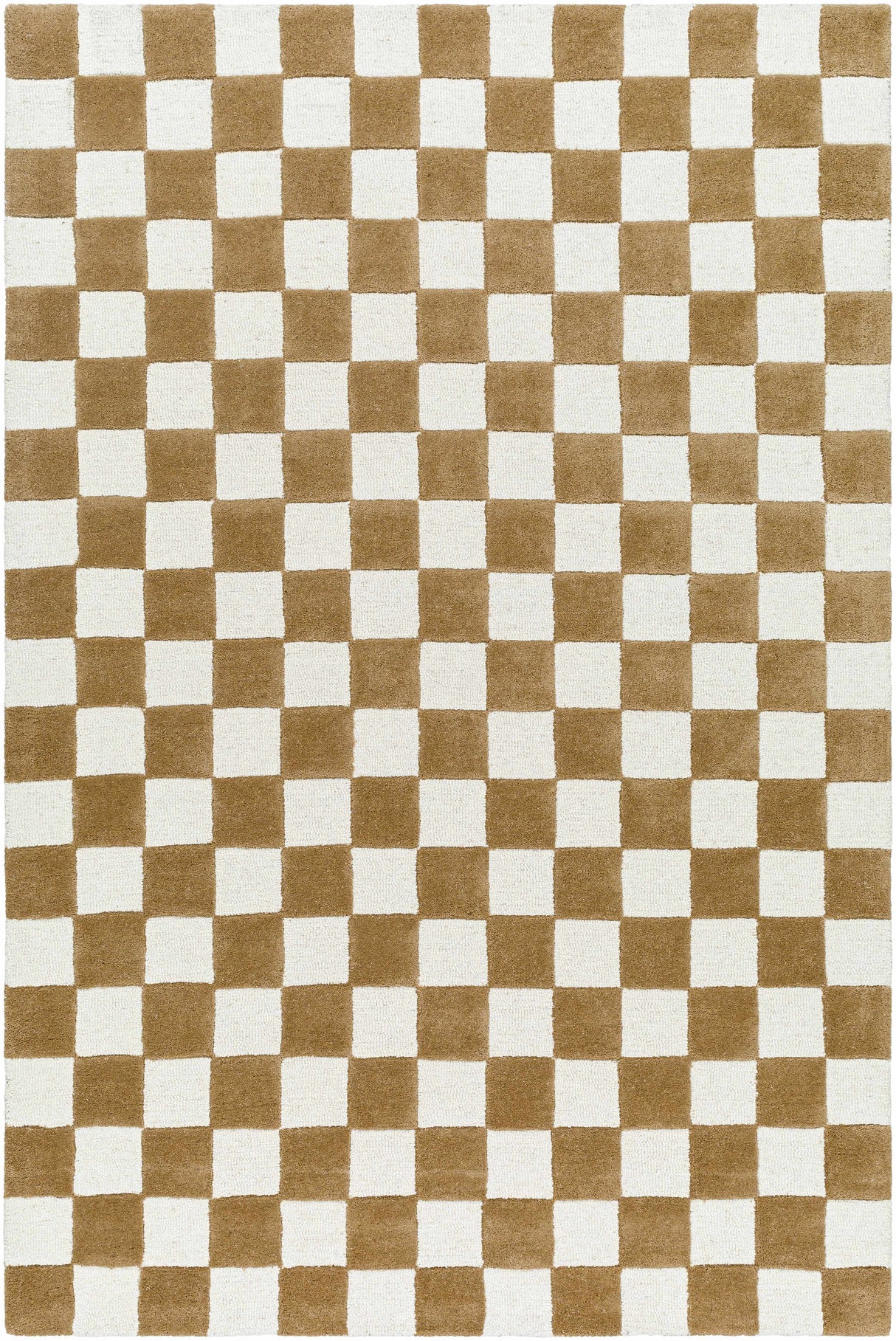 Timin Camel Checkered Area Rug