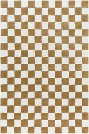 Timin Camel Checkered Area Rug