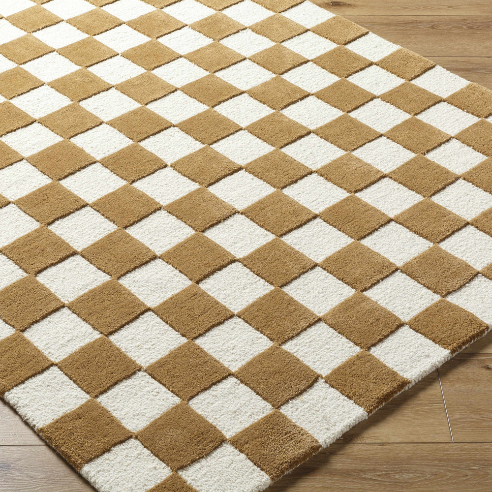 Timin Camel Checkered Area Rug