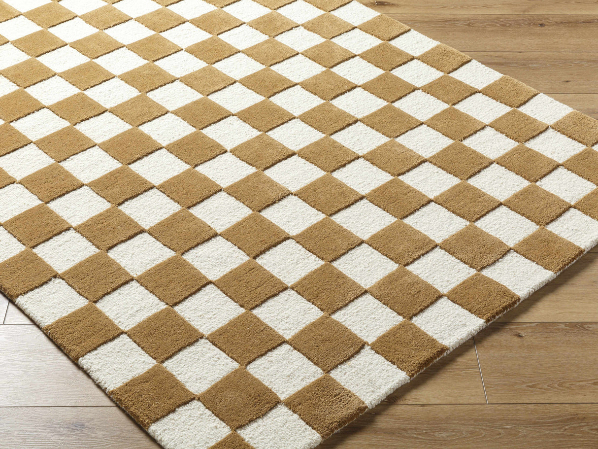 Timin Camel Checkered Area Rug