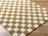 Timin Camel Checkered Area Rug