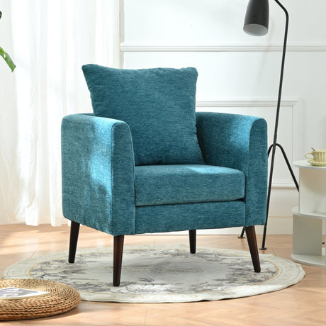Teal accent chair, boucle chair,barrel chair,fabric armchair club chair - Tuesday Morning - Arm Chairs