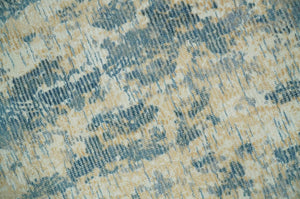 Teal, Gold and Ivory Modern Abstract 5x8 Hand loom wool and Viscose Area Rug