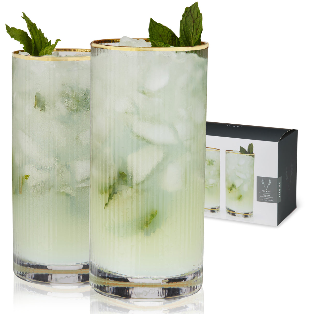 Meridian crystal highball glasses viski®