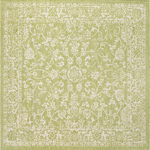 Tela Bohemian Textured Weave Floral Indoor/Outdoor Square Area Rug - Tuesday Morning - Area Rugs