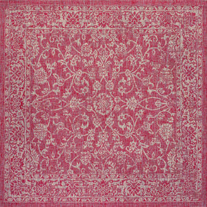Tela Bohemian Textured Weave Floral Indoor/Outdoor Square Area Rug - Tuesday Morning - Area Rugs