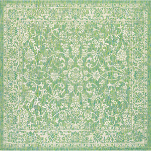 Tela Bohemian Textured Weave Floral Indoor/Outdoor Square Area Rug - Tuesday Morning - Area Rugs