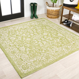Tela Bohemian Textured Weave Floral Indoor/Outdoor Square Area Rug - Tuesday Morning - Area Rugs