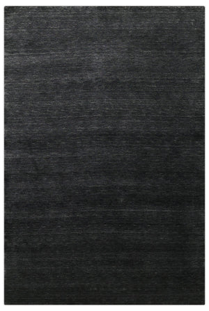Terrain Hand Loomed Modern Charcoal Solid Design Wool Area Rug