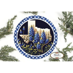 Texas Bluebonnets Round Sign