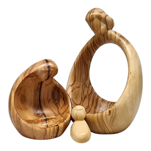 Nesting Style Holy Family Nesting Carved Nativity - Olive Wood - 4.5 Inch