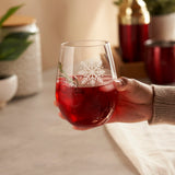 Scattered snowflakes stemless wine glass by twine®