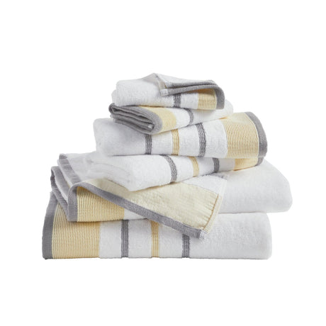 Decorative cotton stripe bath towel set - noelle collection
