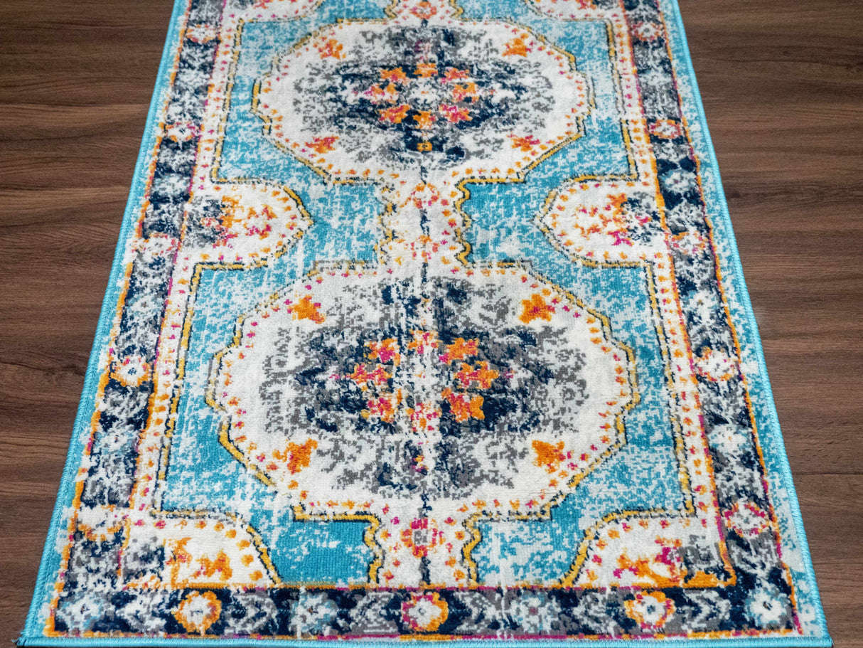 Tigried Turquoise 2308 Area Rug - Clearance