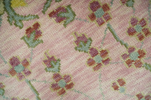 The Peacock Garden Pink and Green Peacock Bird Hand Knotted Multi size Wool Area Rug