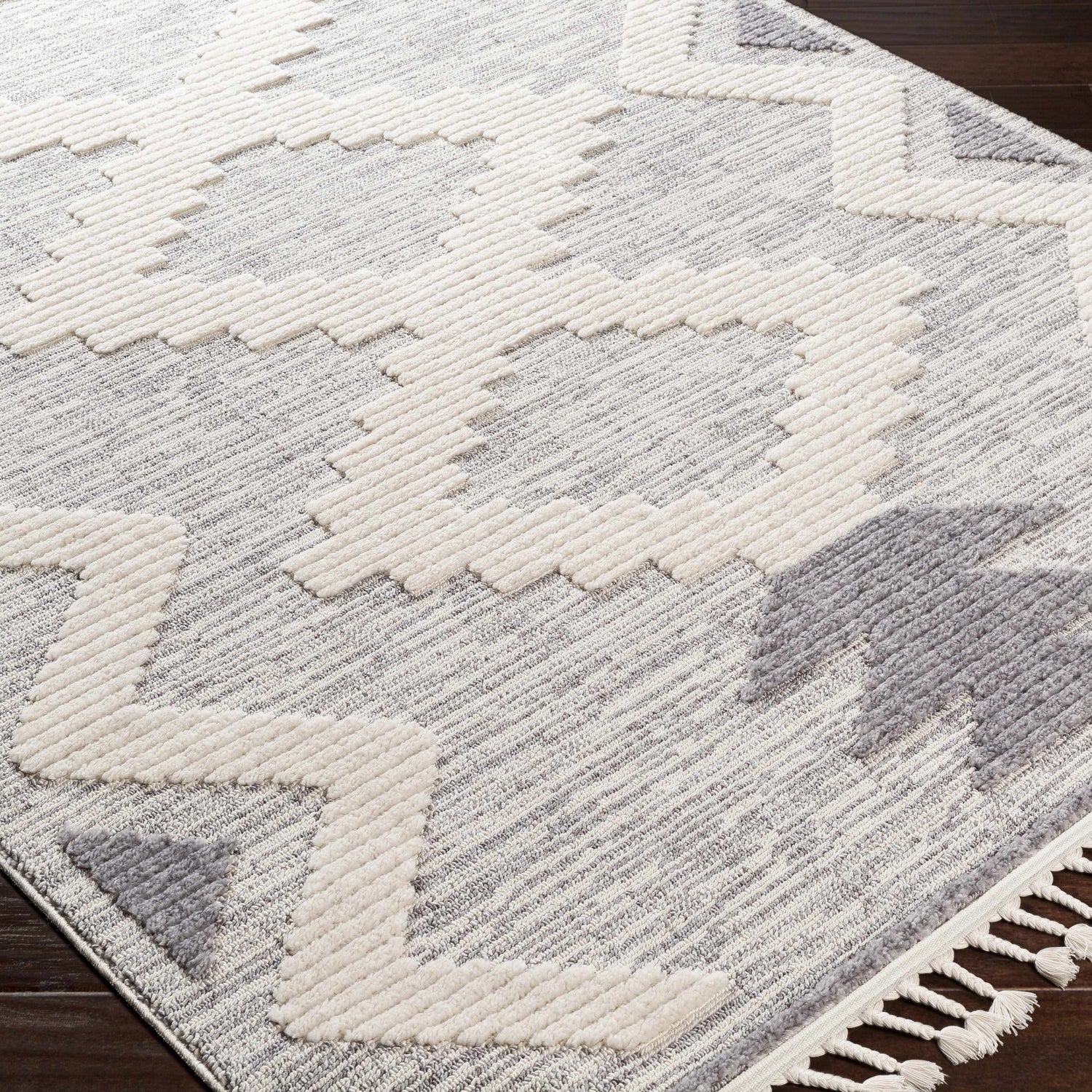 Thornburg High/Low Pile Rug with Tassels - Clearance